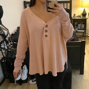 Super cute oversized Henley!